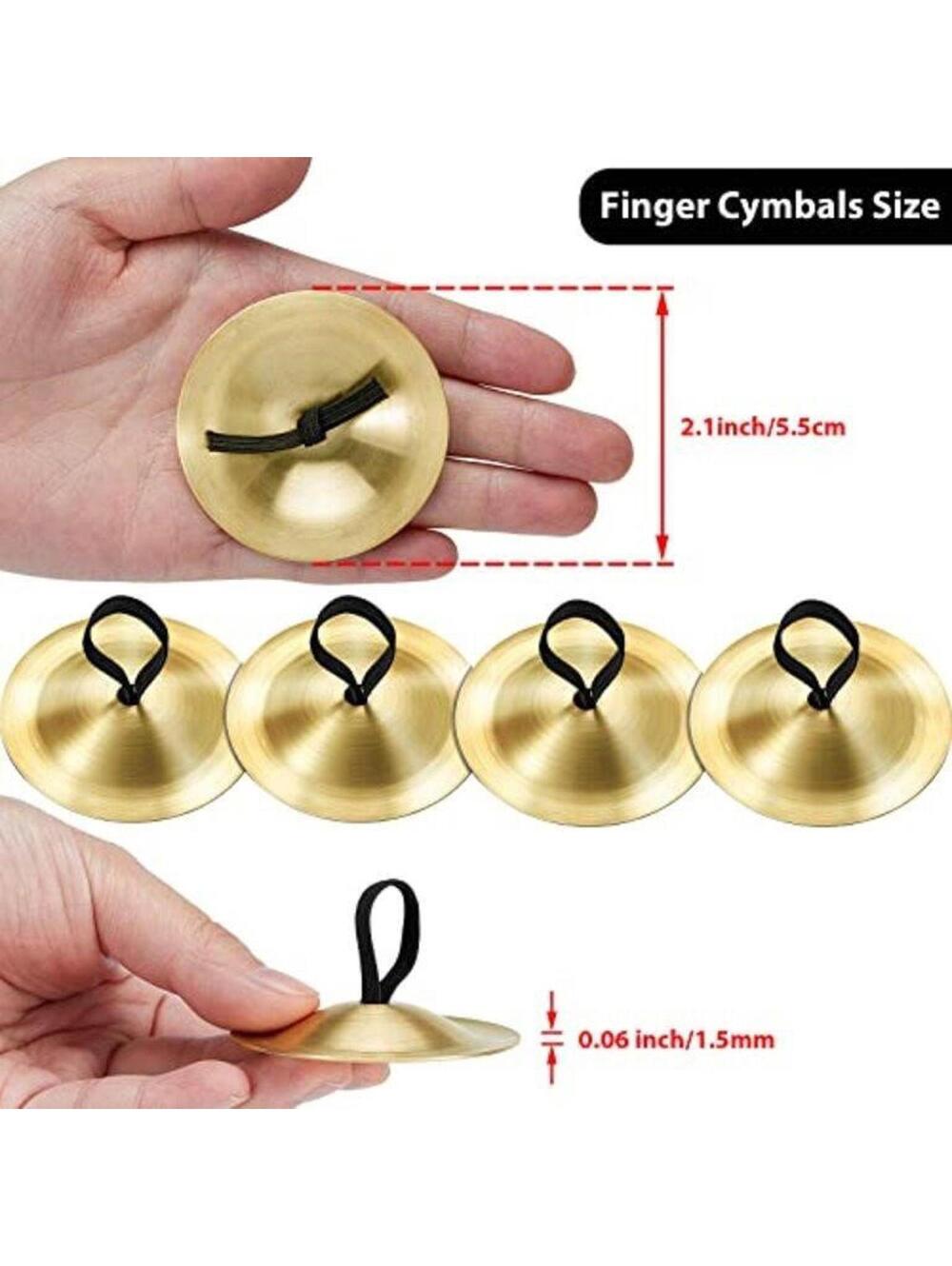 6 Pairs 2.1" Brass Finger Cymbals (Zills / Zills Set)  Belly Dancing